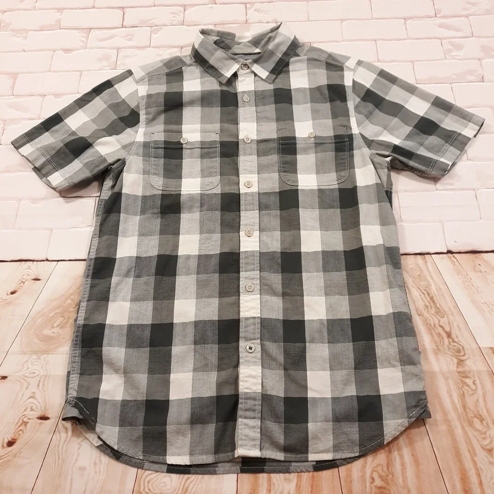 The North Face Shirt Mens Small Travel Outdoor Hiking Short Sleeve Gray Pockets